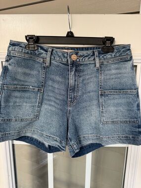 Kut from the Kloth Jane High Rise Light Blue Denim Shorts Sz 8